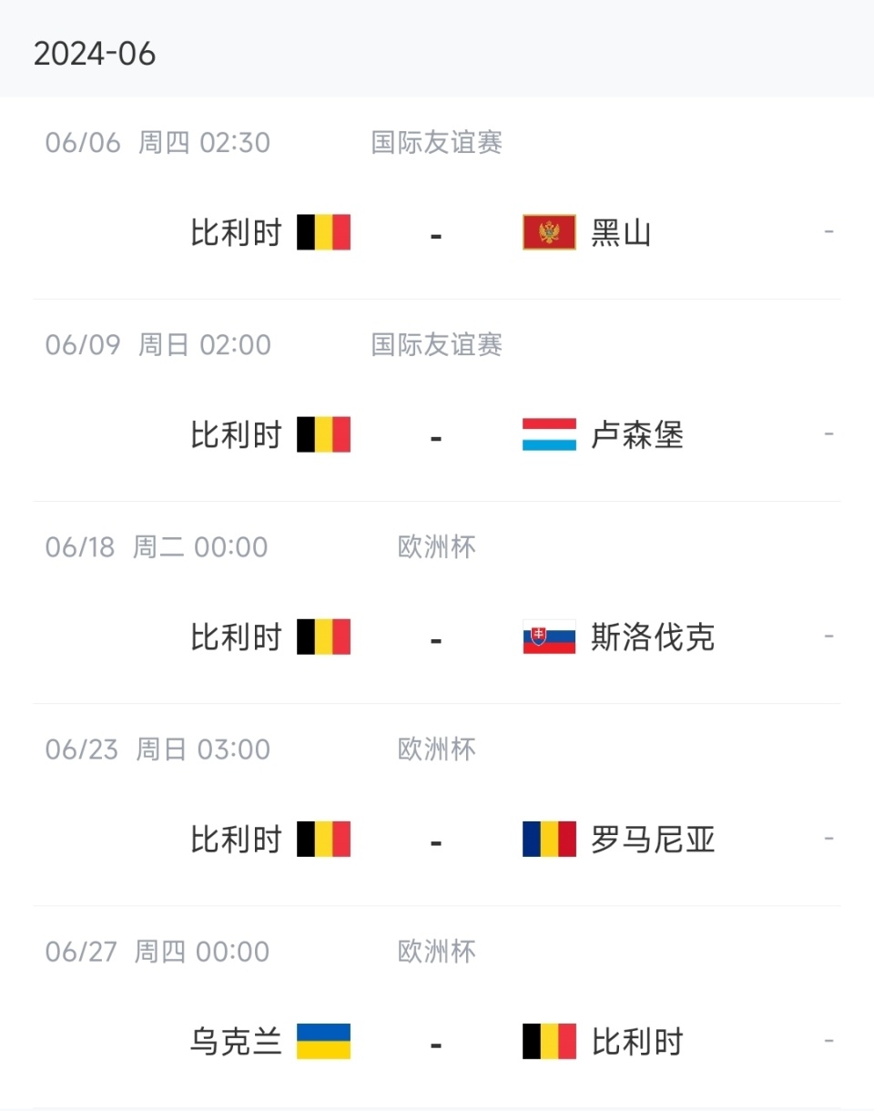 比利时主力患伤，或将缺席下场比赛